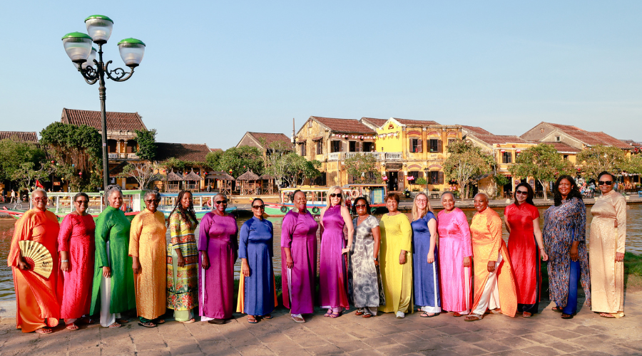 RAWRA 2024 travllers wearing Ao Dai made by BeBe Tailor