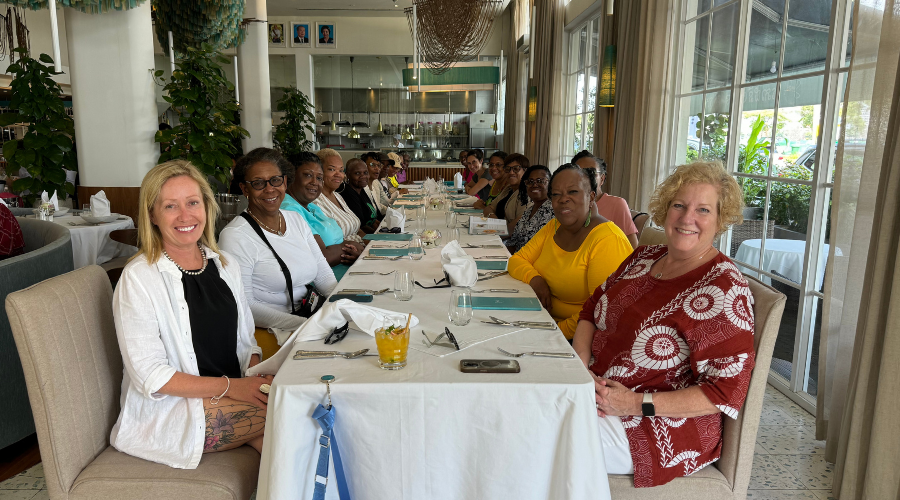 enjoying a fabulous lunch at Sombok Phnom Penh with their all female team